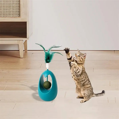 Self-Balancing Cat Interactive Wobble Toy with Catnip