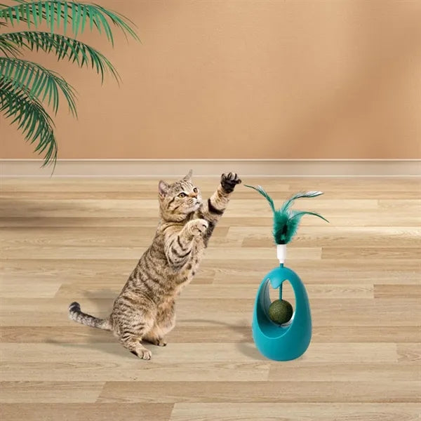 Self-Balancing Cat Interactive Wobble Toy with Catnip
