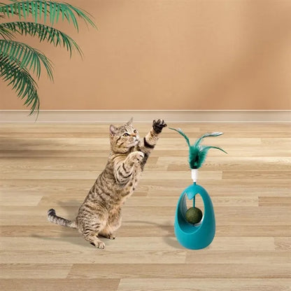 Self-Balancing Cat Interactive Wobble Toy with Catnip