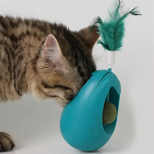 Self-Balancing Cat Interactive Wobble Toy with Catnip