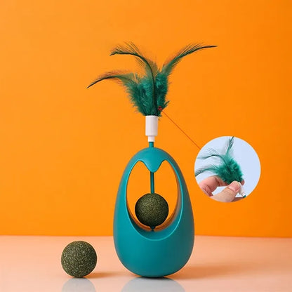 Self-Balancing Cat Interactive Wobble Toy with Catnip