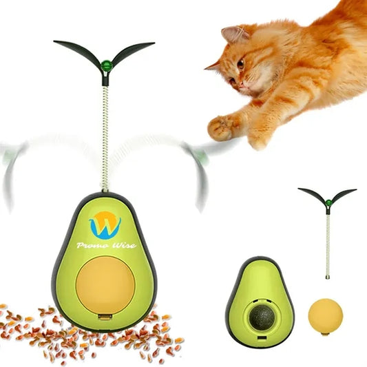 Avocado Shaped Interactive Wobble Cat Treat Toy with Catnip