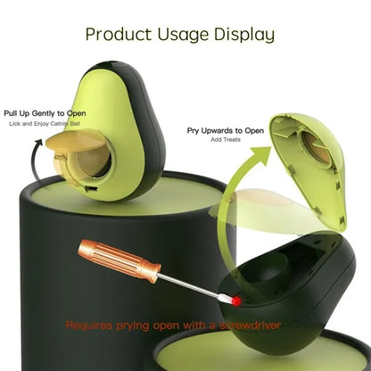 Avocado Shaped Interactive Wobble Cat Treat Toy with Catnip