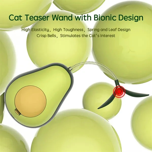 Avocado Shaped Interactive Wobble Cat Treat Toy with Catnip