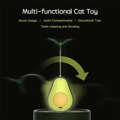 Avocado Shaped Interactive Wobble Cat Treat Toy with Catnip