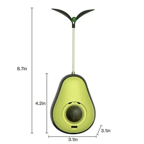 Avocado Shaped Interactive Wobble Cat Treat Toy with Catnip