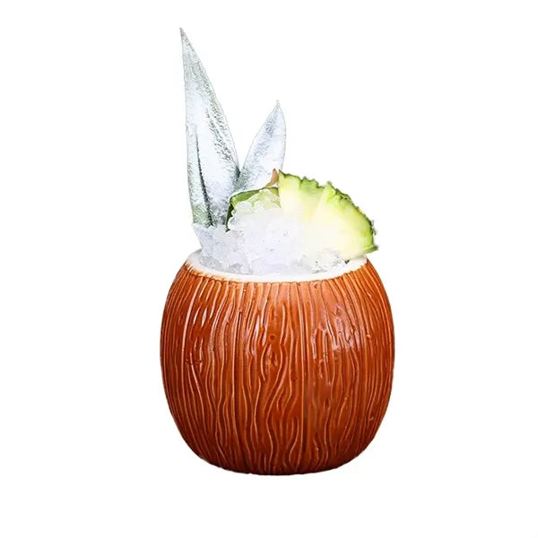 18oz Ceramic Coconut Shell Women's Personalized Cocktail Cup