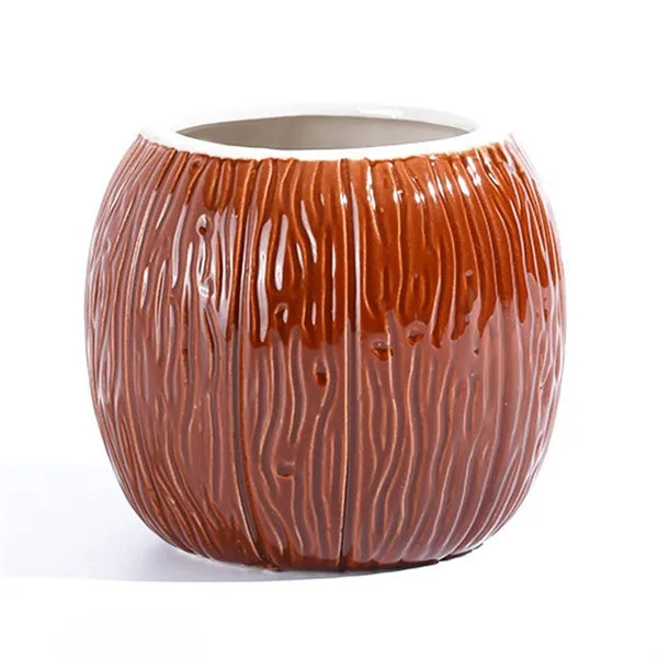 18oz Ceramic Coconut Shell Women's Personalized Cocktail Cup