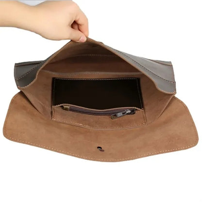 13 Inch String Tie Closure Cowhide Leather Document Bag