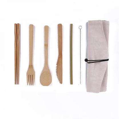 Portable Bamboo Utensil Set For Dining