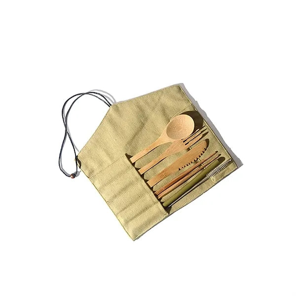 Portable Bamboo Utensil Set For Dining