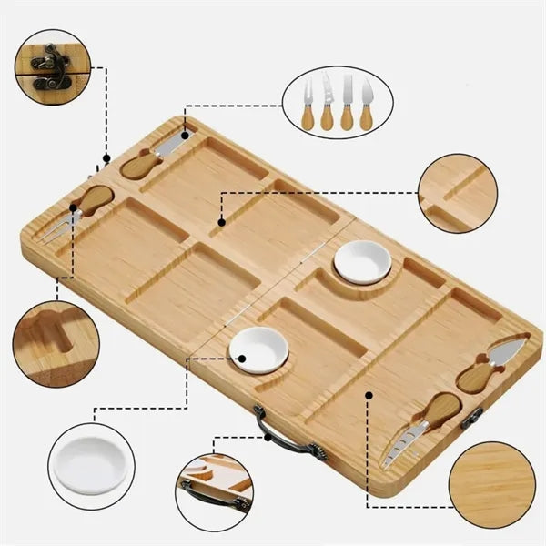 Foldable Bamboo Charcuterie Board with Serving Tools