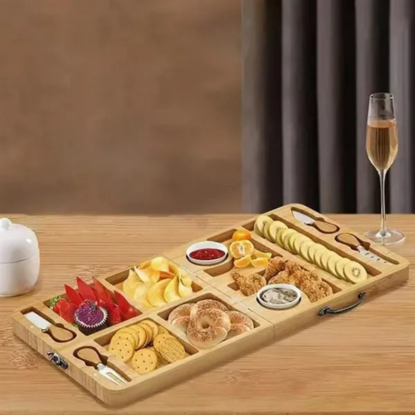 Foldable Bamboo Charcuterie Board with Serving Tools