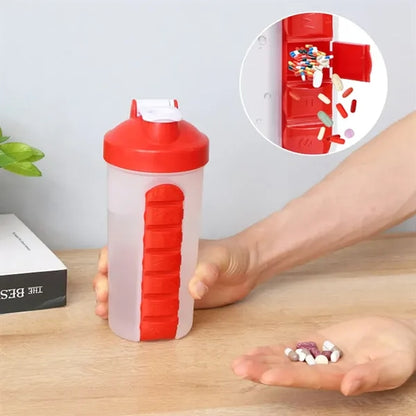 20Oz. Protein Shaker Bottle with Integrated Pill Organizer
