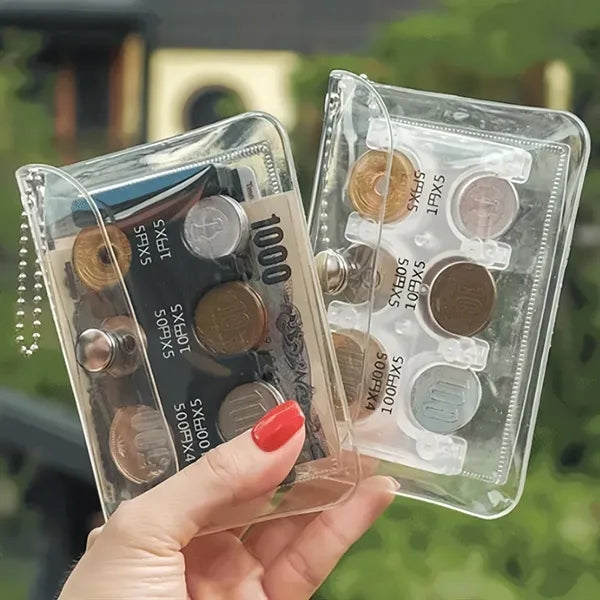 6-Slot Durable Transparent Japanese Coin Organizer