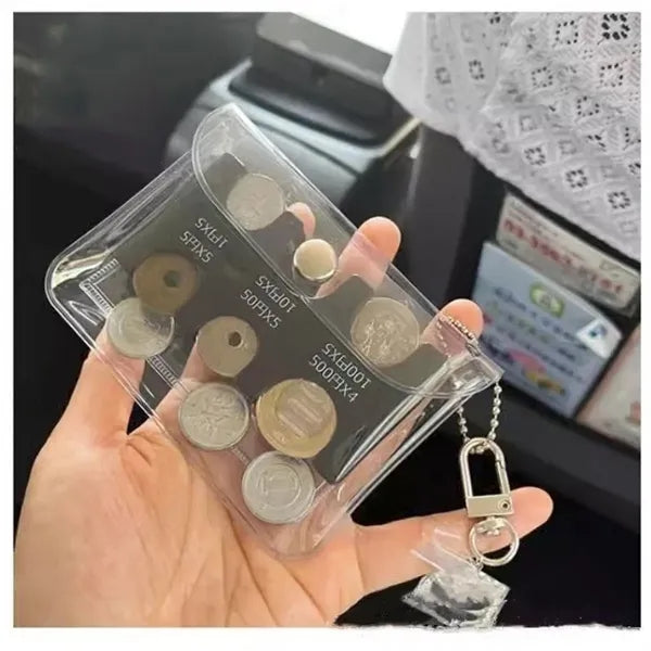 6-Slot Durable Transparent Japanese Coin Organizer