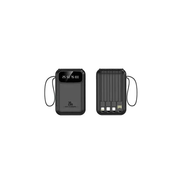 3 Capacities Slim Power Bank 2 Screen Types Built-in Cables