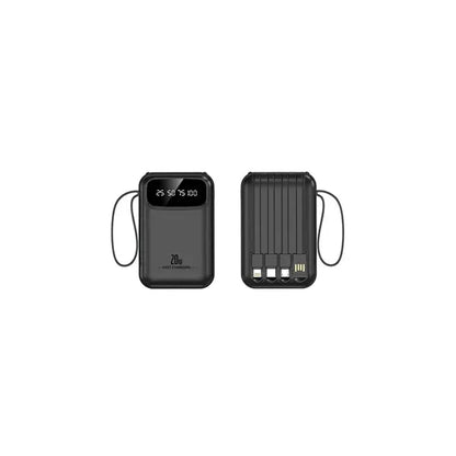 3 Capacities Slim Power Bank 2 Screen Types Built-in Cables