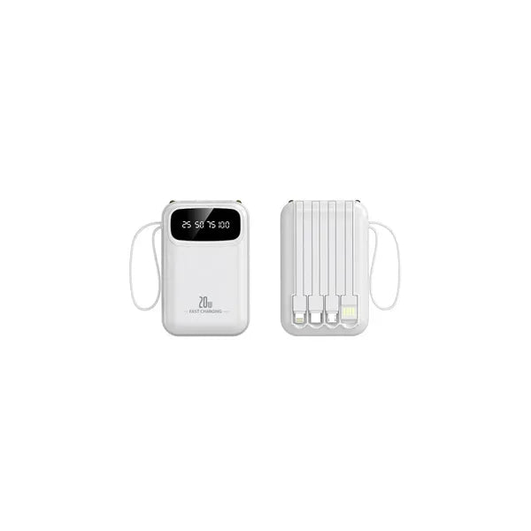3 Capacities Slim Power Bank 2 Screen Types Built-in Cables