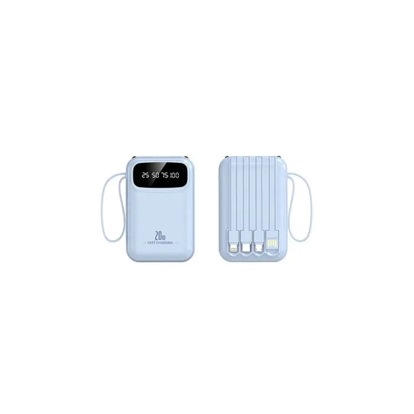 3 Capacities Slim Power Bank 2 Screen Types Built-in Cables