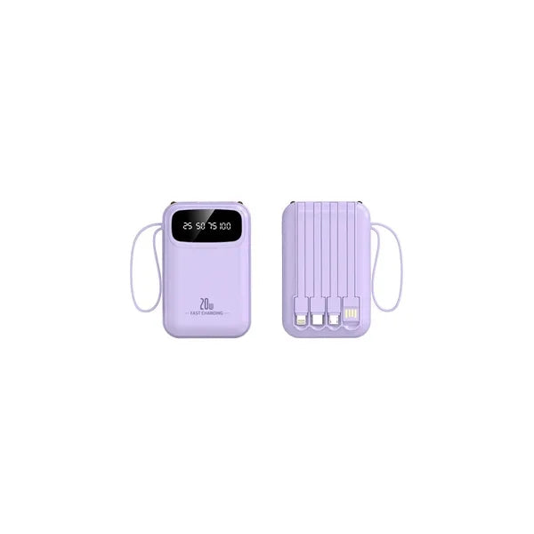 3 Capacities Slim Power Bank 2 Screen Types Built-in Cables
