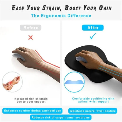 Premium Anti-Slip Ergonomic Gel Mouse Pad with Wrist Support