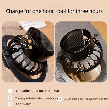 Wide Brim Solar-Powered Fan Hat