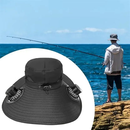 Wide Brim Solar-Powered Fan Hat