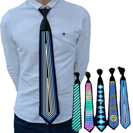 Voice Controlled Light Up Necktie Flexible LED Tie