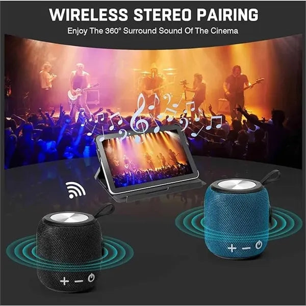 Powerful Stereo Sound Waterproof Speaker Dual Pairing