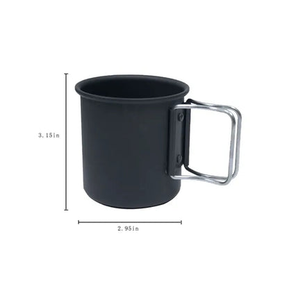 Portable Aluminum Alloy Outdoor Camping Cup Folding Handle