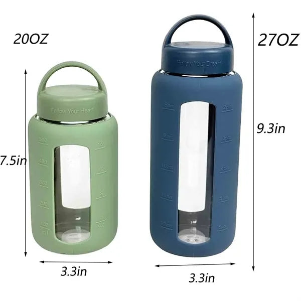 Portable Glass Cup With Silicone Sleeve
