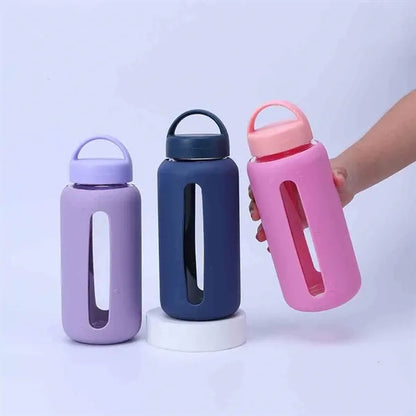Portable Glass Cup With Silicone Sleeve