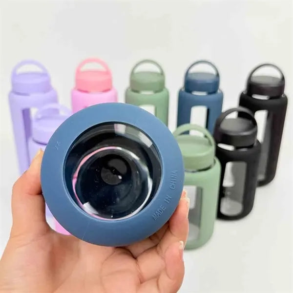 Portable Glass Cup With Silicone Sleeve