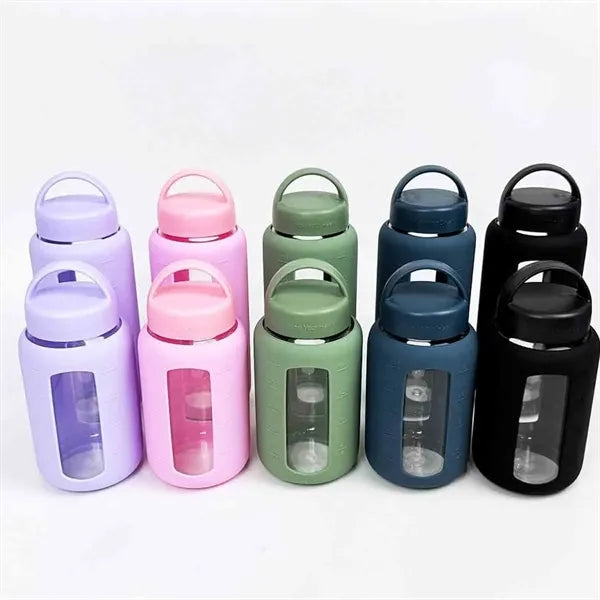 Portable Glass Cup With Silicone Sleeve