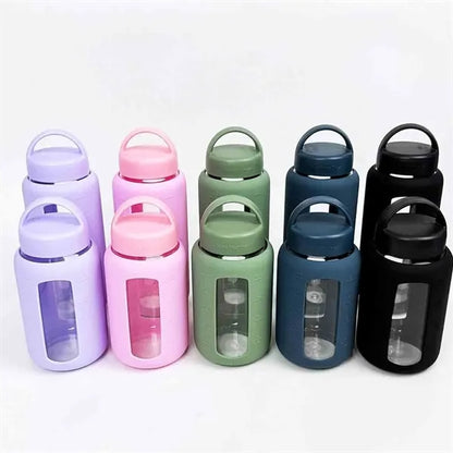 Portable Glass Cup With Silicone Sleeve