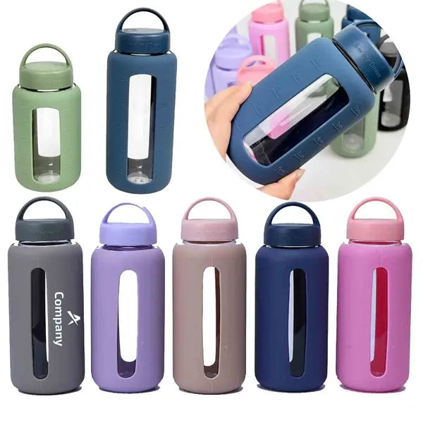 Portable Glass Cup With Silicone Sleeve
