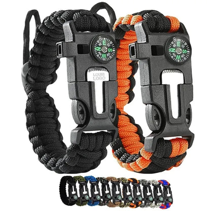 Paracord Bracelet with cutter blade & compass