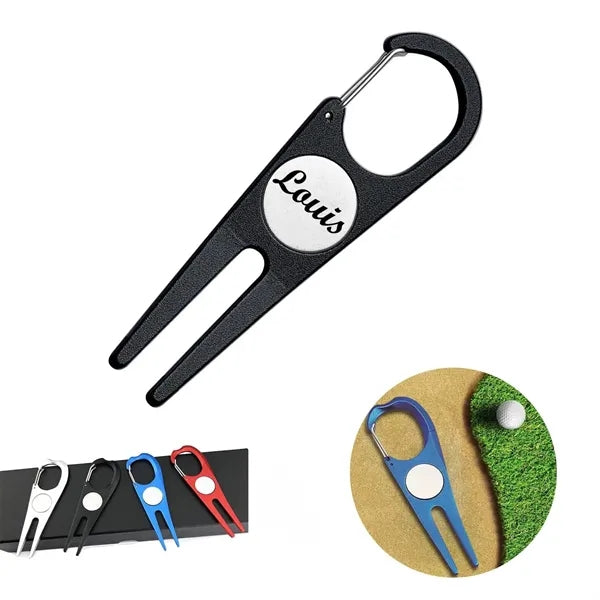 Aluminum Clip Divot Tool with Golf Ball Marker