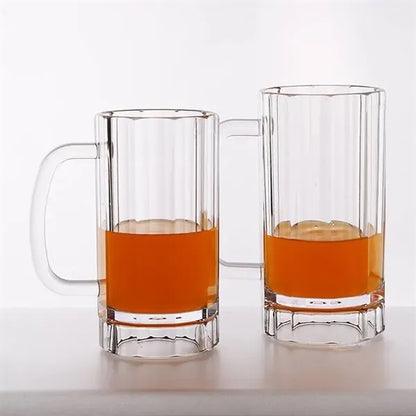 Beer Acrylic Clear Plastic Cup With Handle
