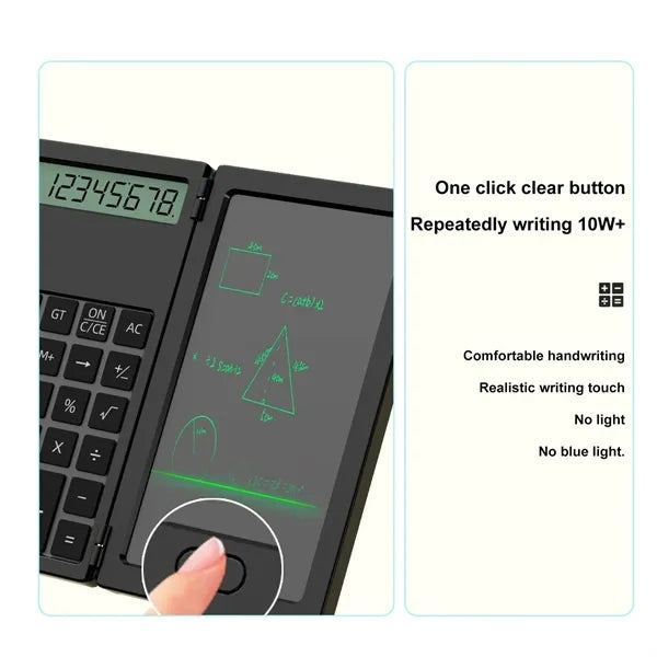 Mini Folding Calculator with LCD Writing Tablet