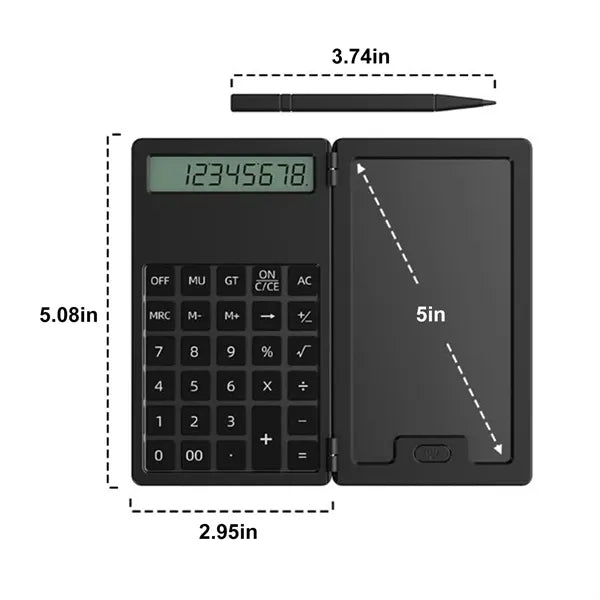 Mini Folding Calculator with LCD Writing Tablet
