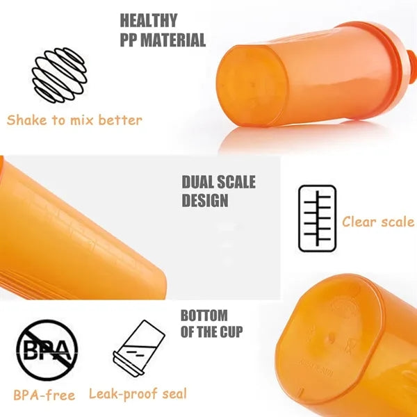 13.5-oz BPA-Free Shaker Bottle with Stainless Steel Mixer