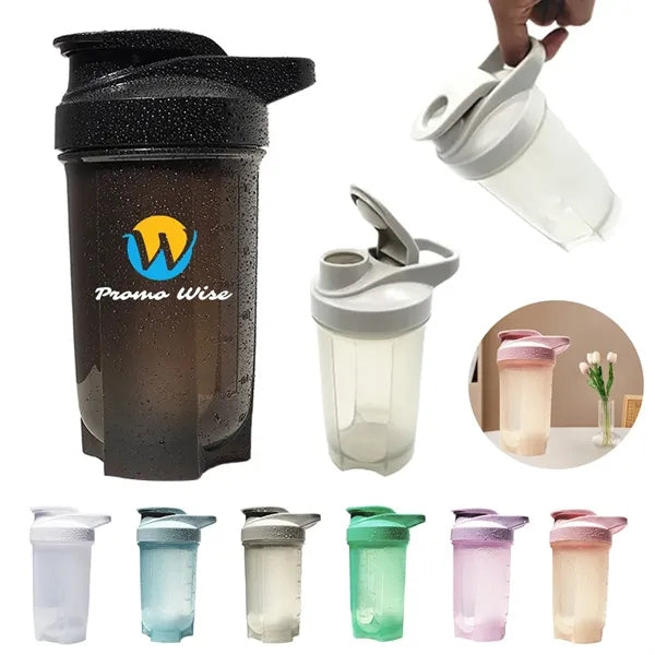 17-oz Shaker Bottle with Steel Whisk and Leakproof Lid