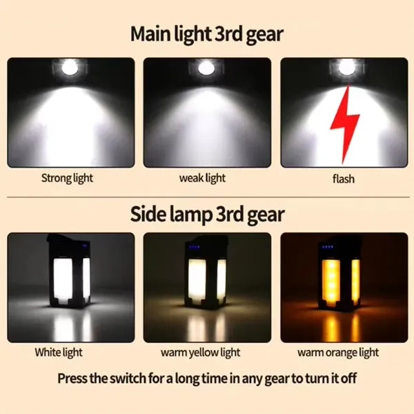Collapsible Waterproof Solar Camping Lantern with Flashlight
