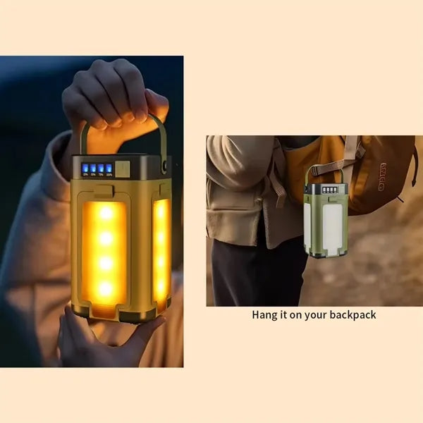 Collapsible Waterproof Solar Camping Lantern with Flashlight
