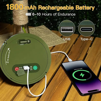 2 in 1 Waterproof Camping String Lights with 8 Modes