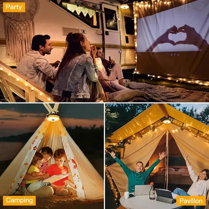 2 in 1 Waterproof Camping String Lights with 8 Modes