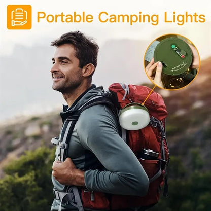 2 in 1 Waterproof Camping String Lights with 8 Modes