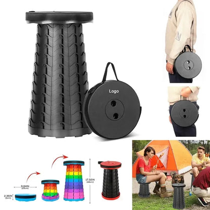 Portable Telescopic Folding Stool with Adjustable Height